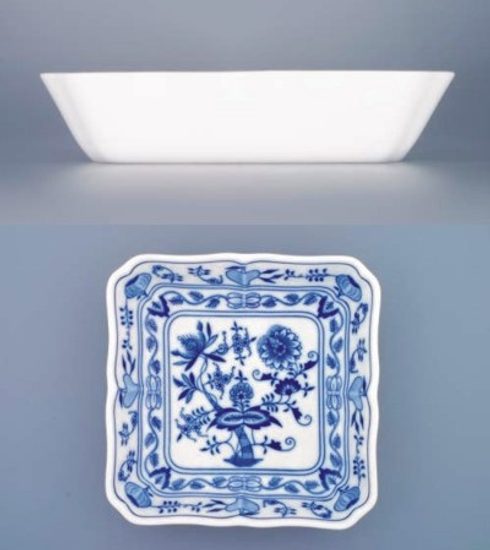 Salad dish square 21 cm, Original Blue Onion Pattern