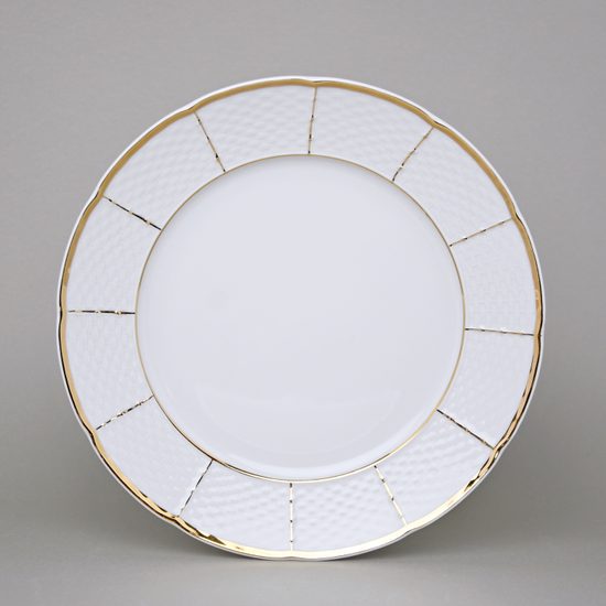 NATÁLIE zlatá: Talíř mělký 24 cm, Thun 1794, karlovarský porcelán