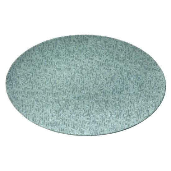 Bowl dish oval flat 40x26 cm, Green Chic 25674, Seltmann Porcelain