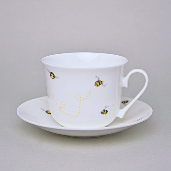 Bees: Cup 420 ml plus saucer breakfast, Roy Kirkham fien bone china
