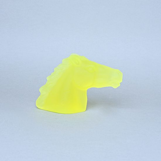 Bust of a horse (uranium glass), Janov Glassworks