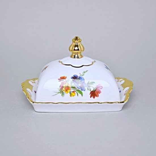 Máslenka na 250 g máslo, Aristokrat, Queens Crown, Original Bohemia porcelain