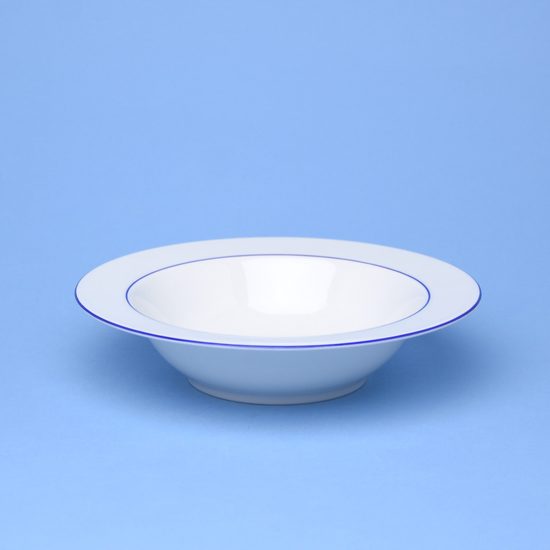 Plate deep 22 cm (450 ml), ELLA blue stripes, Thun 1794, karlovarský porcelán