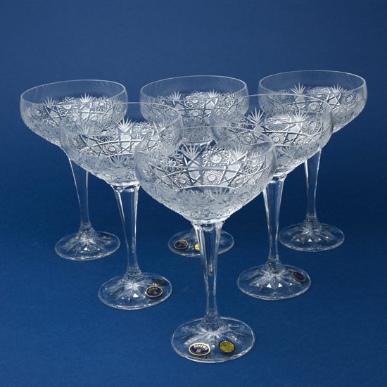 Sada 6 pohárků na šampaňské, brus Maia, Bohemia Crystal