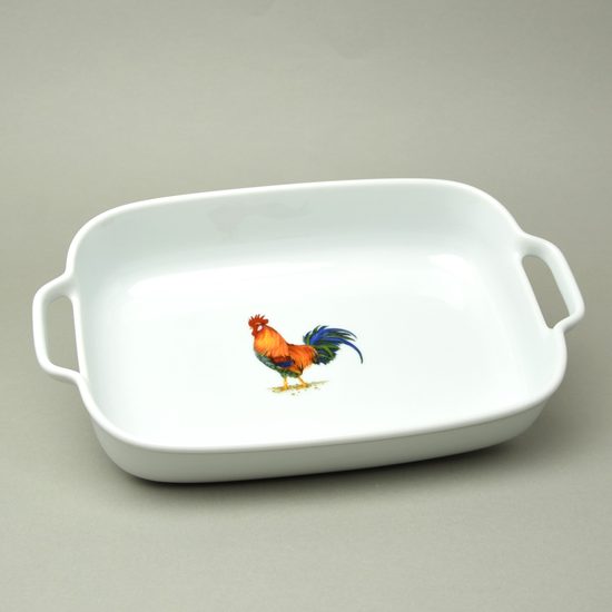 KOHOUT: Mísa zapékací s uchy střední 6,5 x 34,5 x 20,5 cm, Thun 1794, karlovarský porcelán