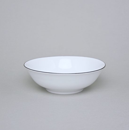 Bowl 16 cm, Angelika black line, Thun 1794 Carlsbad Porcelain