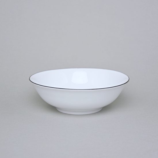 Bowl 16 cm, Angelika black line, Thun 1794 Carlsbad Porcelain