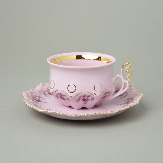 Cup and saucer tea 0,18 l, Lenka 563, Rose China Chodov