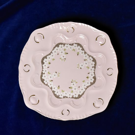 Talíř dezertní 22,5 cm, Jarmila 245, Růžový porcelán z Chodova
