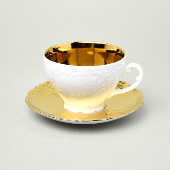 Cup 200 ml and saucer tea, Opera GOLD inside, Cesky porcelan a.s.