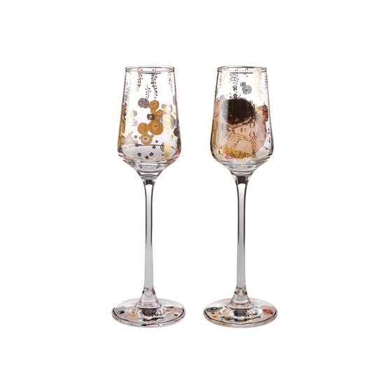 Liqueur glasses 20 cm / 0,1 l, 2 pcs. Glass, The Kiss, G. Klimt, Goebel