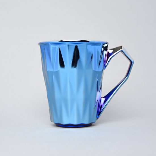 Hrnek Diamond Blue Titan, modrá a platina, 250 ml, porcelán Goldfinger