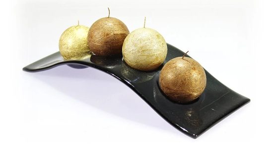 Advent Glass candlestick FLY, gray, 38x13 cm, BDK - Glass