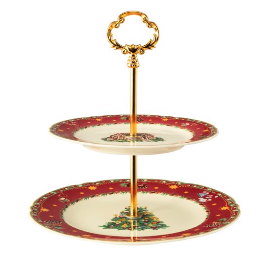 Compartment dish 2 pcs. 25 cm, Marie-Luise 65007 Christmas nostalgia, Seltmann porcelain