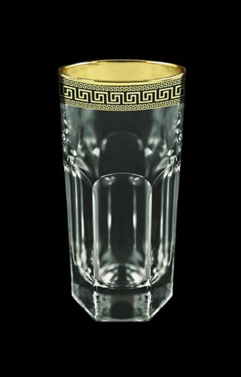 Astra Gold: Sklenice vysoká (long drink) 370 ml, křišťál, Antique Golden Black decor