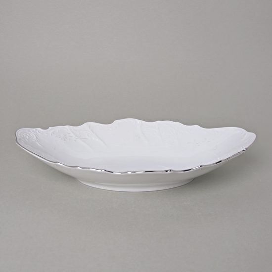 Koš na chléb 34 cm, Thun 1794, karlovarský porcelán, BERNADOTTE mráz, platinová linka