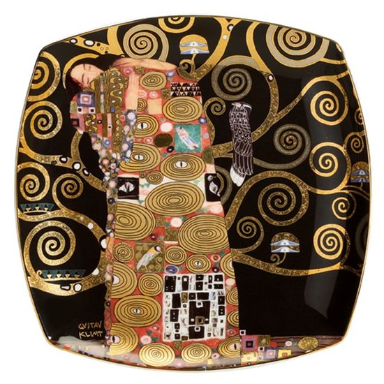 Talíř dezertní 21 x 21 cm, porcelán, Plnění, G. Klimt, Goebel