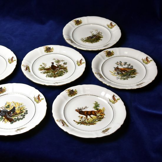 Sonata hunting: Plate dessert 19 cm, 6 pcs., Leander 1907