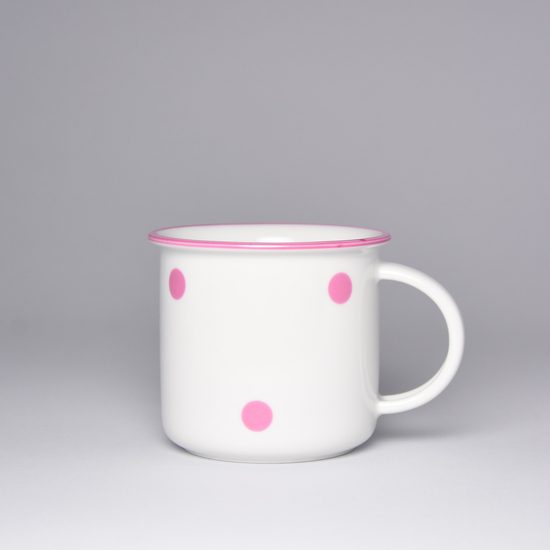 Mug Tina middle 0,24 l, pink dots, Český porcelán a.s.