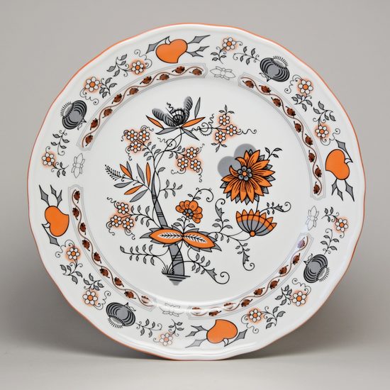 Orange-black Onion: Plate dining 26 cm, Český porcelán a.s.