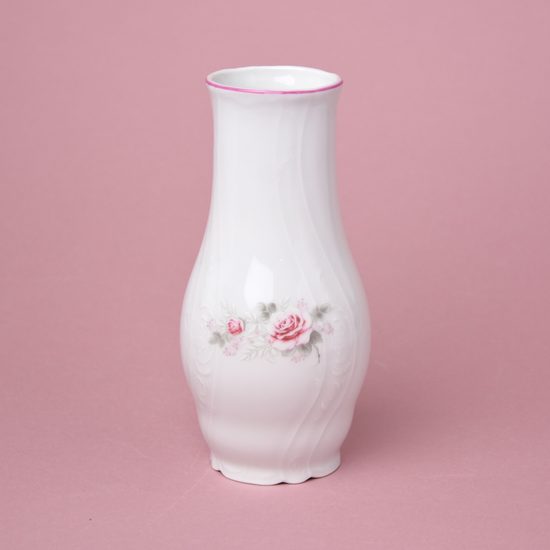 Růžová linka: Váza 190 mm, Thun 1794, karlovarský porcelán, BERNADOTTE růžičky