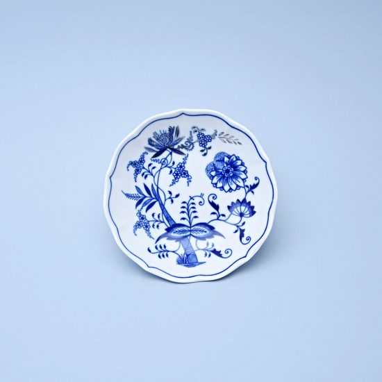 Podšálek B 14 cm, Cibulák s platinou - částečný, originální z Dubí