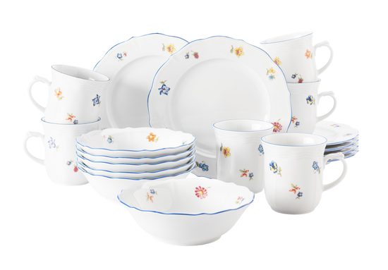 Breakfast set 18 pcs., Sonate 34032 flowers, Seltmann porcelain