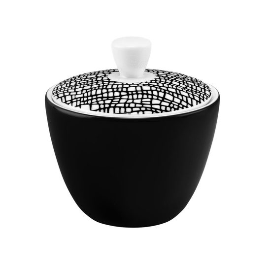 Sugar bowl 0,26 l, Glamorous Black 25677, Porcelain Seltmann