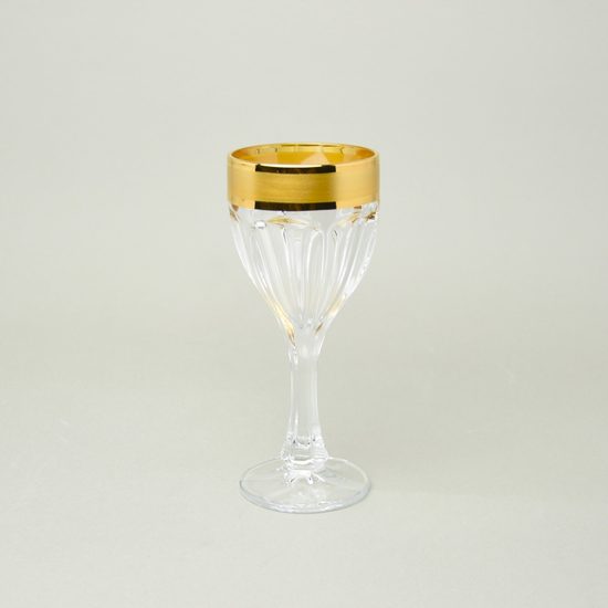 Sklenička na víno Safari 190 ml s matným zlatem, Crystalite Bohemia