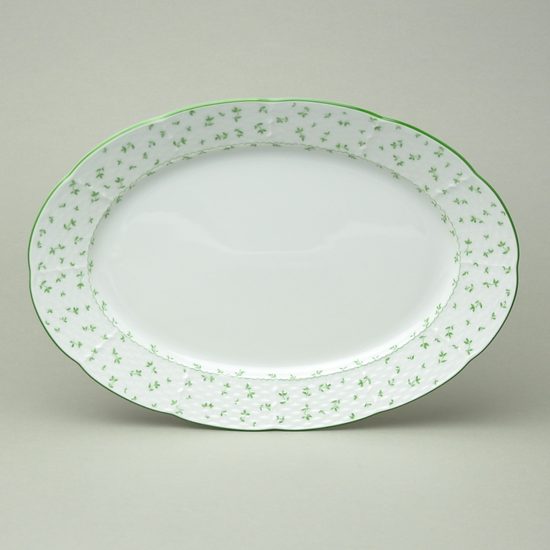 NATÁLIE zelené kvítky: Mísa oválná 32 cm, Thun 1794, karlovarský porcelán