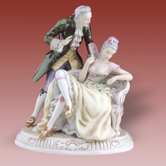 Canapé rococco 22 x 18,5 x 25,5 cm, Porcelain Figures Duchcov