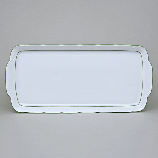 7047703: Platter 36 cm, Thun 1794, karlovarský porcelán, NATÁLIE light green lines