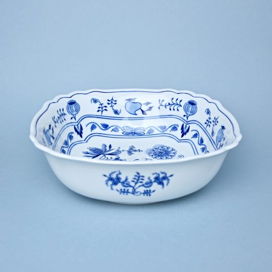 Salad bowl square 26 cm, Original Blue Onion Pattern
