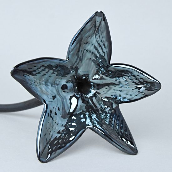 Flower with stem (anthracite blue) 62 cm, 1 pc., Pačinek GLASS