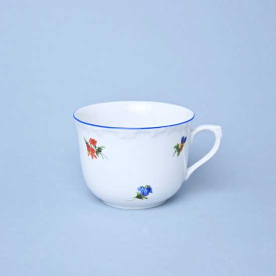 Mug R (cup) 0,25 l, flowers + blue line, Český porcelán a.s.