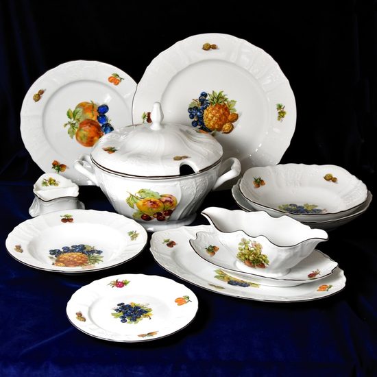 Fruits: Dining set for 6 persons, Thun 1794 Carlsbad porcelain, BERNADOTTE