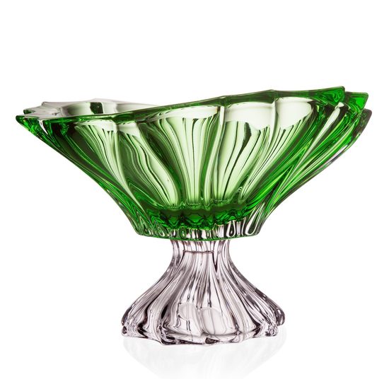 Crystal Bowl Plantica Green, 33 cm, Aurum Crystal