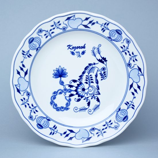 Talíř mělký 24 cm, Kozoroh, (i na zeď), Cibulák, originální z Dubí