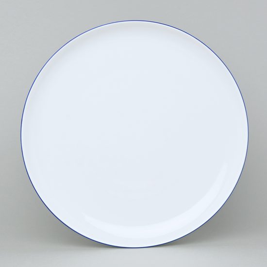 Plate flat 26 cm, Thun 1794 Carlsbad porcelain, TOM blue