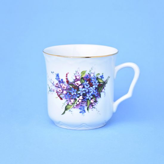 Mug Karel 0,27 l, Lily of the valley + Forget-me-not, Český porcelán a.s.