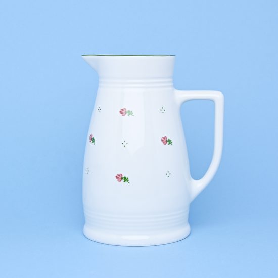 Creamer (Jar) 1,09 l, Benedikt red flowers + green, G. Benedikt 1882