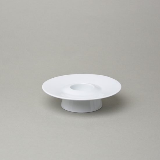 Bohemia White, Kalíšek na vejce na nožce 13 cm hotelový, design Pelcl, Český porcelán