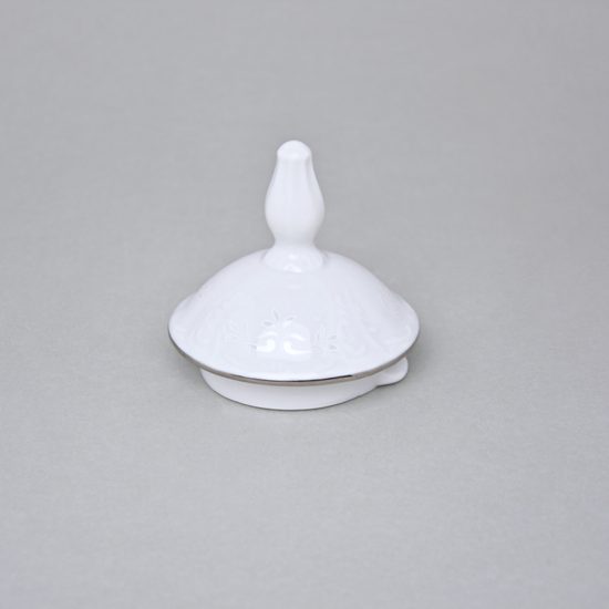 Víčko ke konvi čajové 1,2 l, Thun 1794, karlovarský porcelán, BERNADOTTE mráz, platinová linka