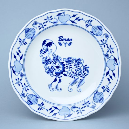 Talíř mělký 24 cm, Beran, (i na zeď), Cibulák, originální z Dubí