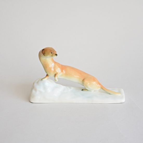 Kuna, 19 x 5 x 11 cm, Porcelánové figurky, Schwarzburg Werkstatten, Gläserne Porzellanmanufaktur