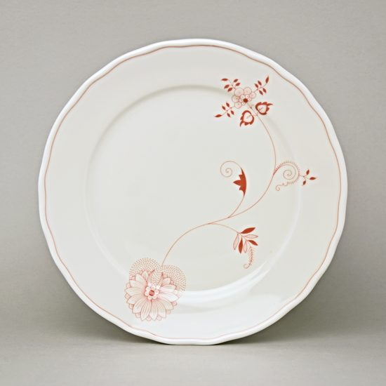 Talíř mělký 26 cm, cibulák ECO červený na ivory, Český porcelán a.s.