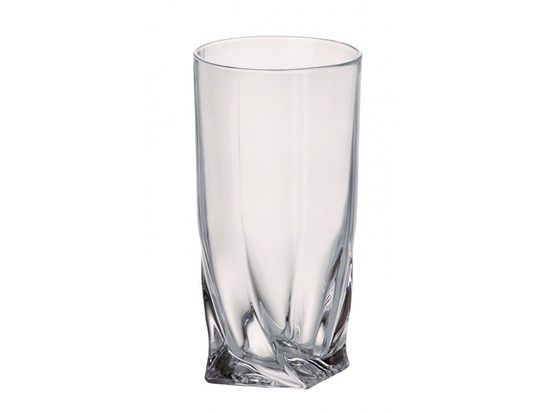 Quadro - Long drink Glass 350 ml, 6 pcs., Crystalite Bohemia