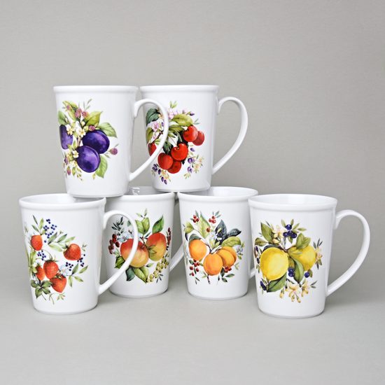 Hrnek Erin 12 cm 0,42 l, ovoce 6 ks., Český porcelán a.s.