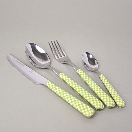 24 pcs. cutlery set, BISTROT Pied de Poule green, NEVA