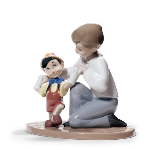 Pinnochio's first steps, 14 x 14 x 10,5 cm, NAO Porcelain Figures